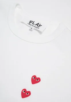 COMME DES GARCONS MULTI RED HEART LONGSLEEVE T-SHIRT