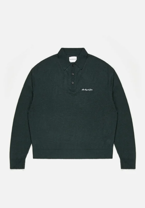 MKI LIGHTWEIGHT MOHAIR KNIT POLO LONGSLEEVE