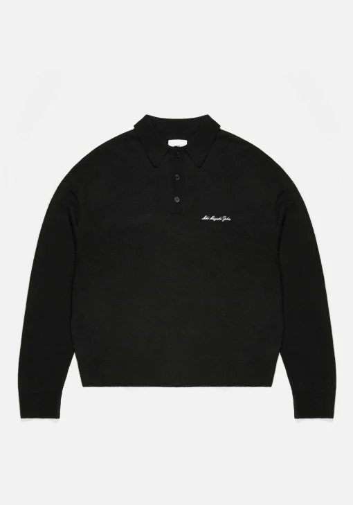 MKI LIGHTWEIGHT MOHAIR KNIT POLO LONGSLEEVE