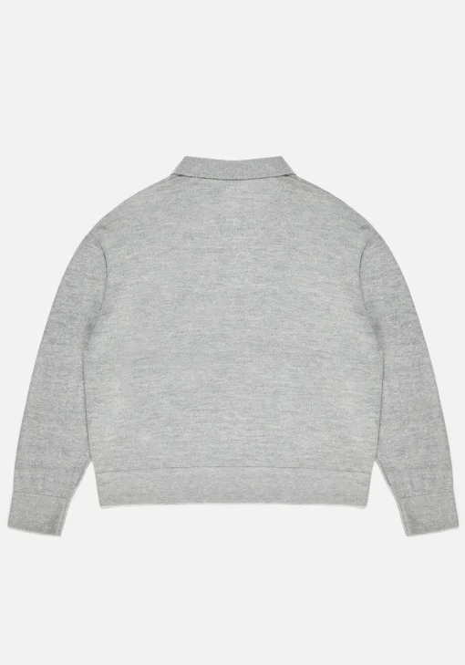 MKI LIGHTWEIGHT MOHAIR KNIT POLO LONGSLEEVE