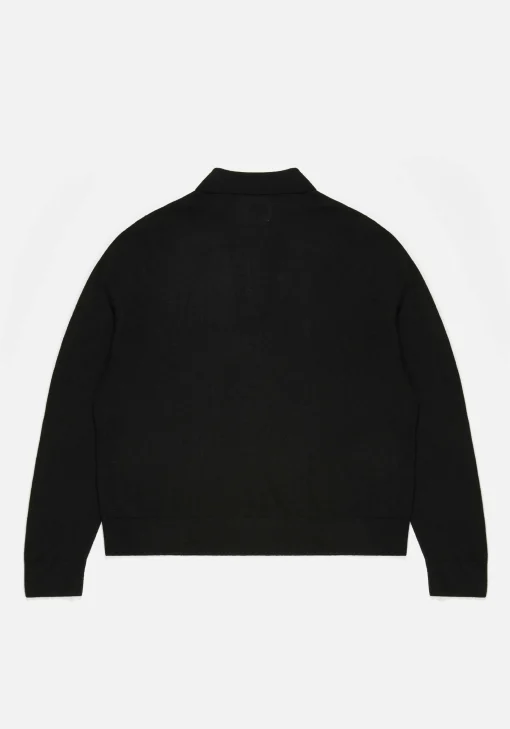 MKI LIGHTWEIGHT MOHAIR KNIT POLO LONGSLEEVE