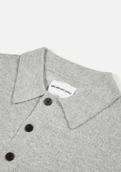 MKI LIGHTWEIGHT MOHAIR KNIT POLO LONGSLEEVE