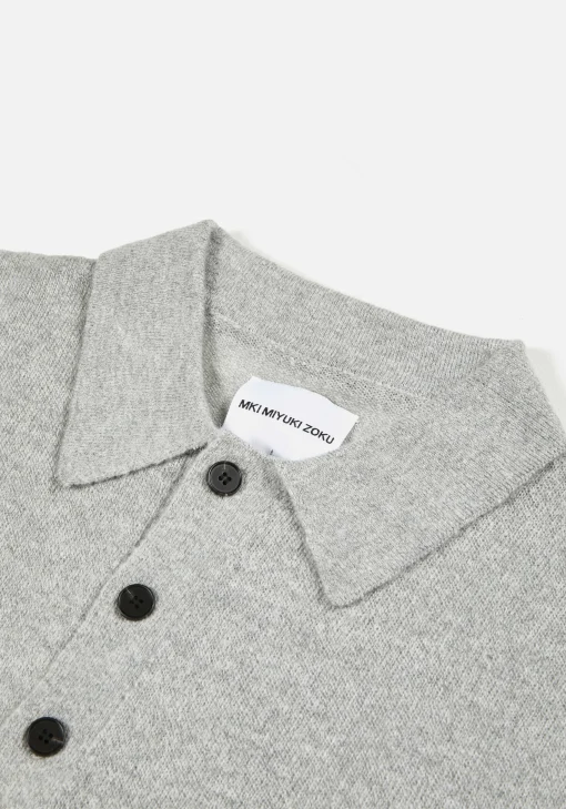 MKI LIGHTWEIGHT MOHAIR KNIT POLO LONGSLEEVE
