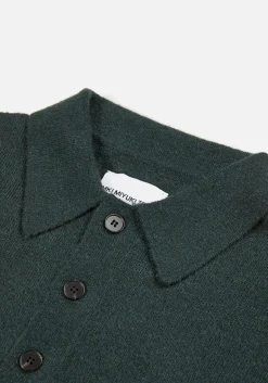 MKI LIGHTWEIGHT MOHAIR KNIT POLO LONGSLEEVE