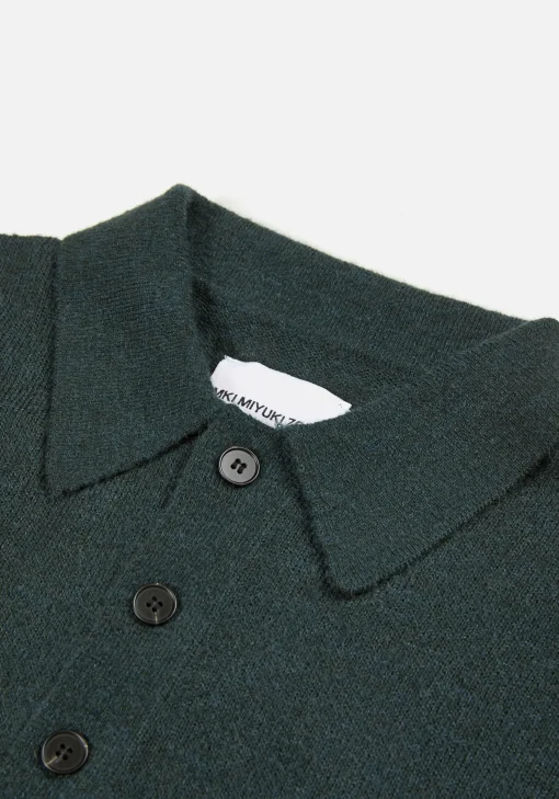 MKI LIGHTWEIGHT MOHAIR KNIT POLO LONGSLEEVE