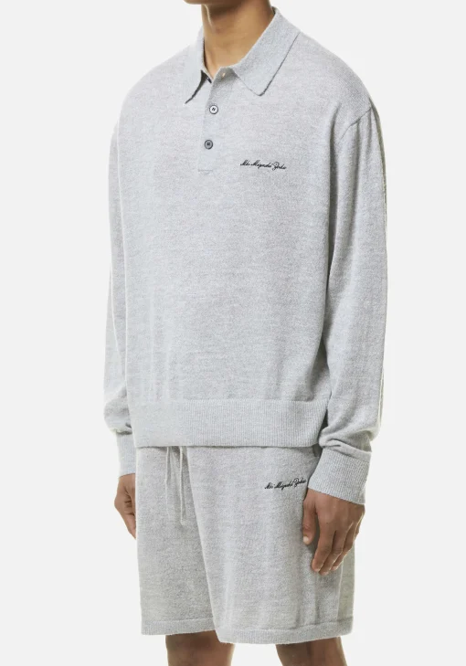 MKI LIGHTWEIGHT MOHAIR KNIT POLO LONGSLEEVE