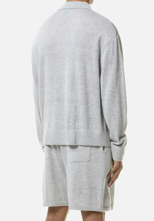 MKI LIGHTWEIGHT MOHAIR KNIT POLO LONGSLEEVE