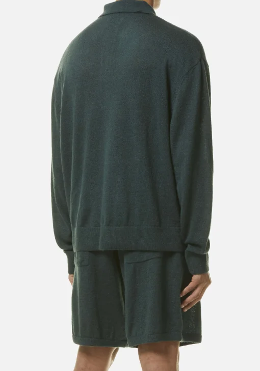 MKI LIGHTWEIGHT MOHAIR KNIT POLO LONGSLEEVE