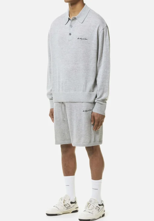 MKI LIGHTWEIGHT MOHAIR KNIT POLO LONGSLEEVE