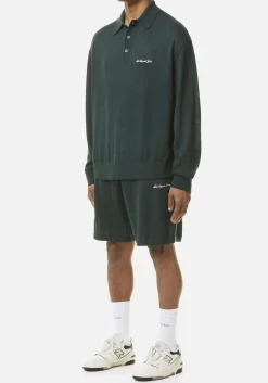 MKI LIGHTWEIGHT MOHAIR KNIT POLO LONGSLEEVE