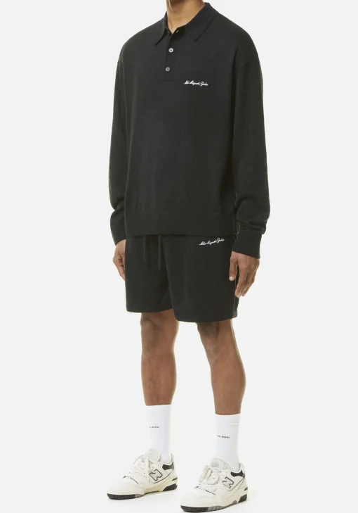 MKI LIGHTWEIGHT MOHAIR KNIT POLO LONGSLEEVE